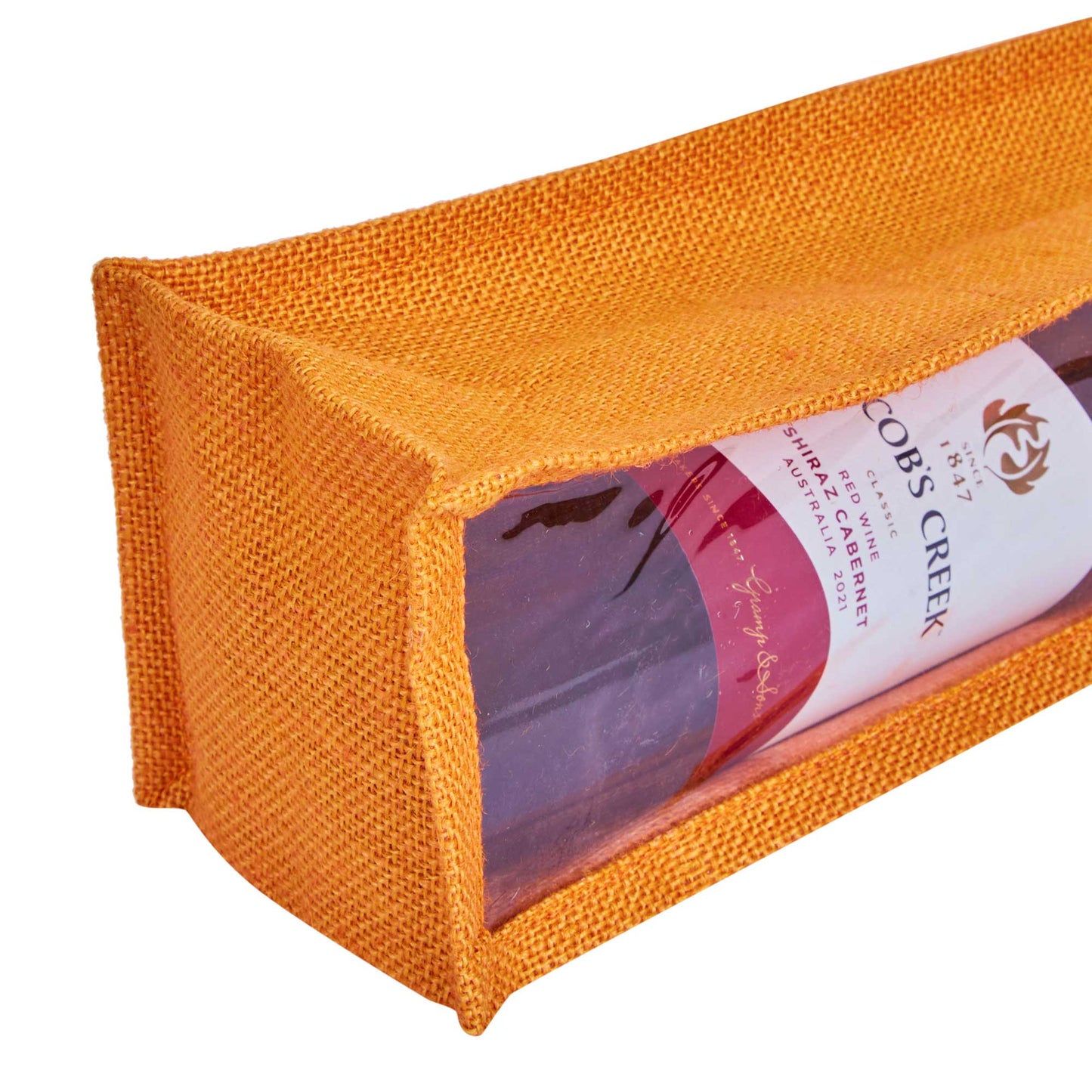 Reusable Jute Wine Gift Bags for Weddings, Parties, and Celebrations - Deep Red, Pink, Green & Orange Shades (Packs  of 6)