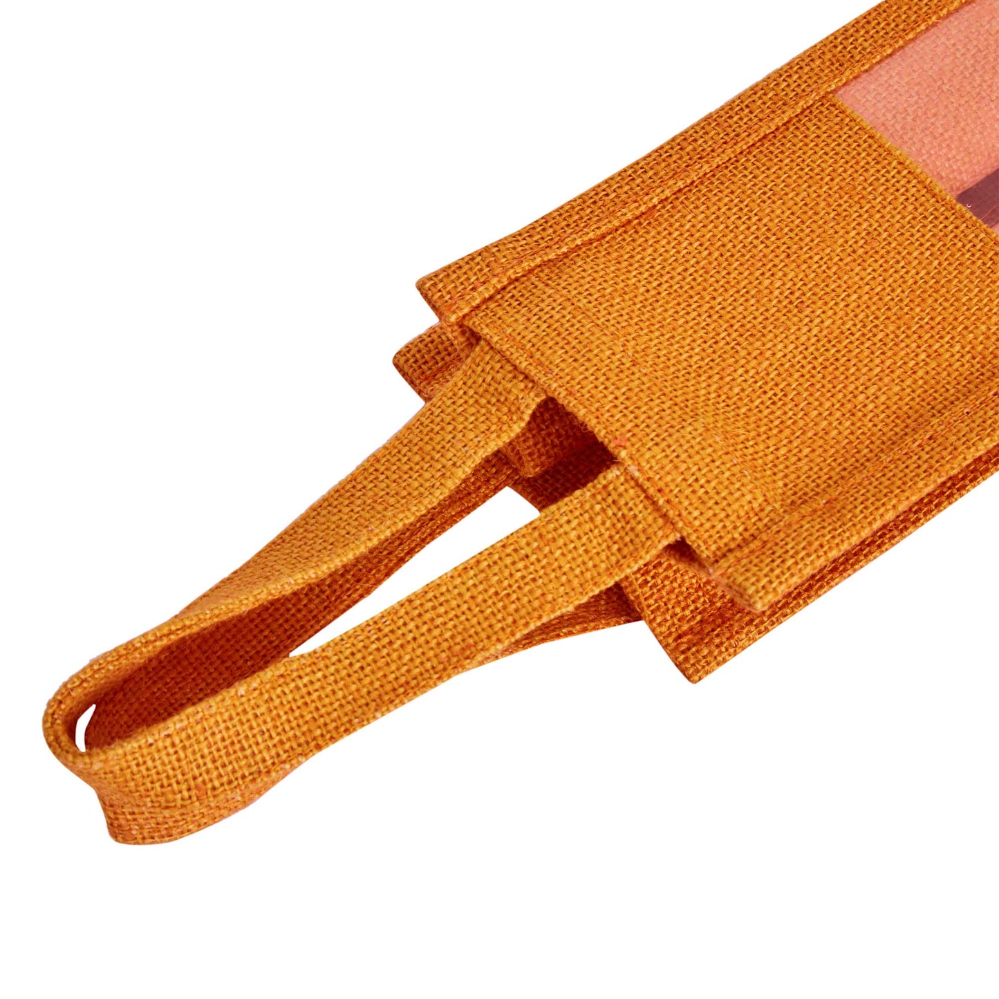 Reusable Jute Wine Gift Bags for Weddings, Parties, and Celebrations - Deep Red, Pink, Green & Orange Shades (Packs  of 6)