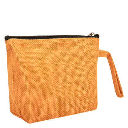 Colourful Jute Cosmetic Bags – Flat-Bottom Zippered Pouches for Makeup & Toiletries (Packs of 6)