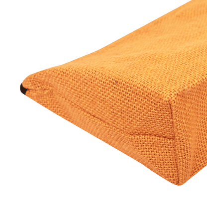 Colourful Jute Cosmetic Bags – Flat-Bottom Zippered Pouches for Makeup & Toiletries (Packs of 6)