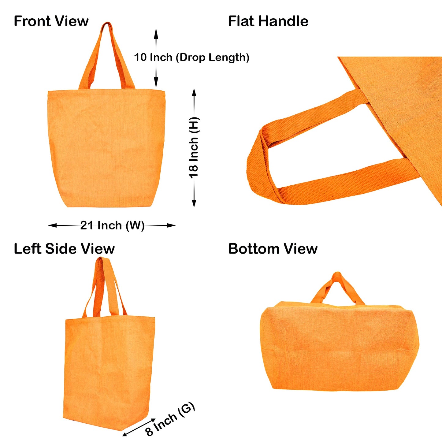 Wholesale Jute Tote Shoulder Bags – Shopping, Weddings, Promotional, Travel & DIY Gift Bags (Packs of 4)