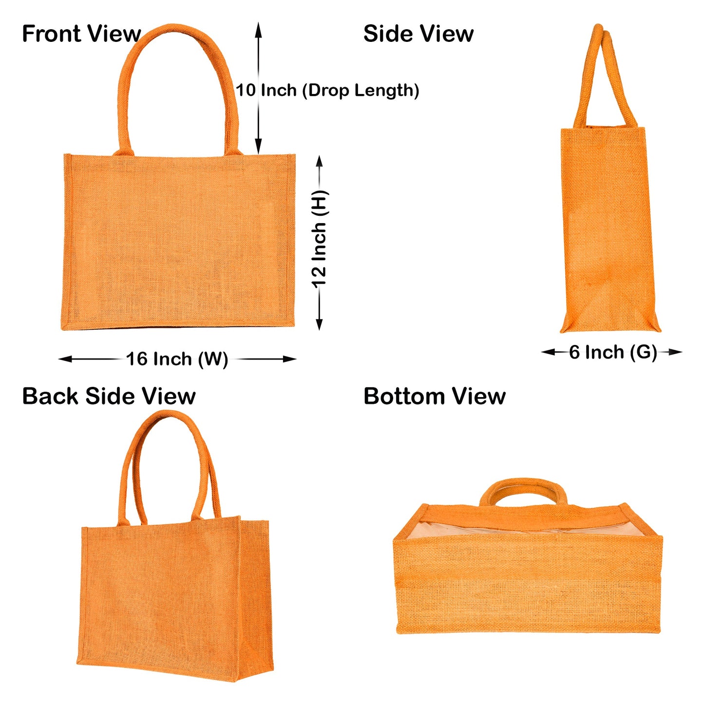 Bright Jute Tote Bags for Wholesale – Daily Use, Shopping, Travel, Holidays & Special Events (Set of 4)