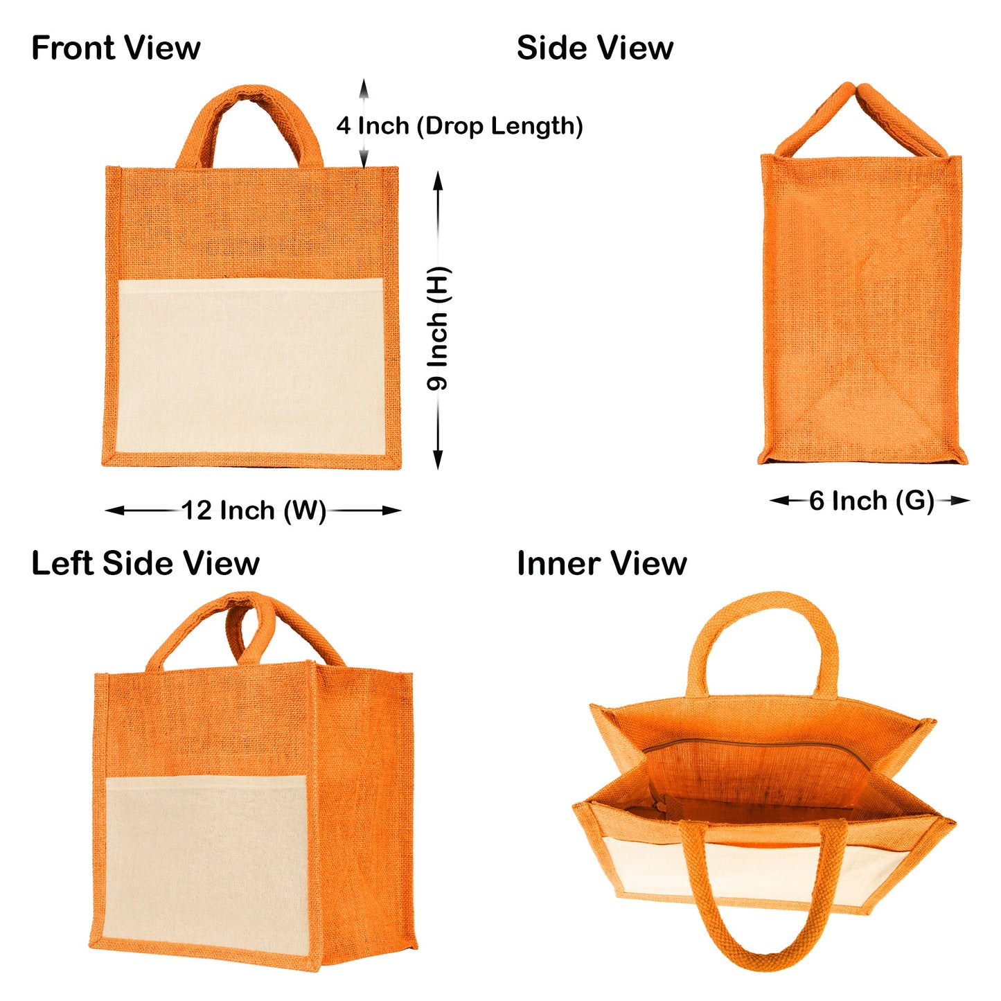 Jute Shopping Bags – Eco-Friendly Wholesale Bags for Travel, Weddings, Christmas, Thanksgiving & more (Set of 4)
