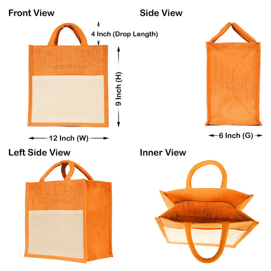 Jute Bags – Totes Bag-Shopping, Travel, Weddings, Christmas, New Year, Thanks Giving Day (Set of 4)