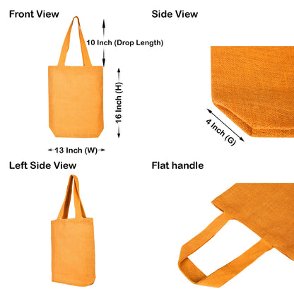 Wholesale Jute Bags for Corporate Events – Red, Pink, Green & Orange – Reusable Burlap Totes for Events & Weddings (Set of 4)