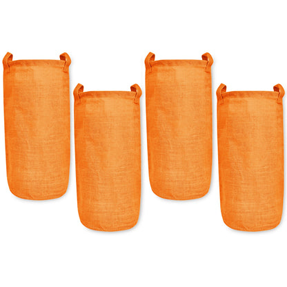 Coloured Foldable Jute Laundary Storage Bins –Burlap Hampers with Handles for Clothes, Toys, Laundry & Nursery Organization (Packs of 4)