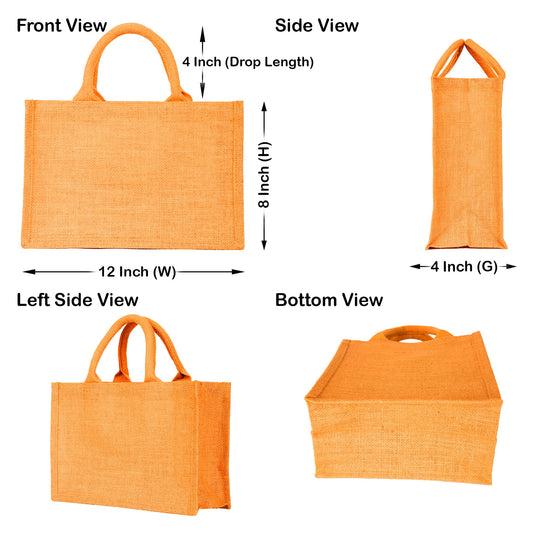 Colorful Jute Tote Bags – Burlap Shopping Totes for Promotions, Holidays, Weddings, Travel & Everyday Use (Set of 4)