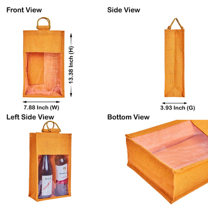 Jute Wine Gift Bags – Reusable 2-Bottle Colored Tote Bags – Weddings, Birthdays, Christmas, &  Special Occasions (Packs of 6)