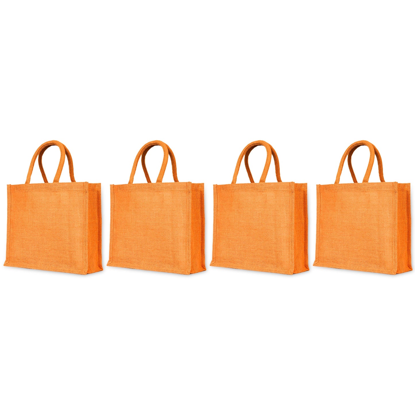 Jute Burlap Wholesale Shopping Bags in Red, Pink, Green & Orange – Perfect for Thanksgiving, Weddings, Travel & more (Set of 4)