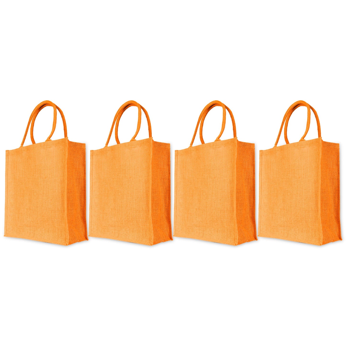 Jute Shopping Bags – Colourful Reusable Burlap Totes for Gifting, Promotions & Daily Use (Packs of 4)