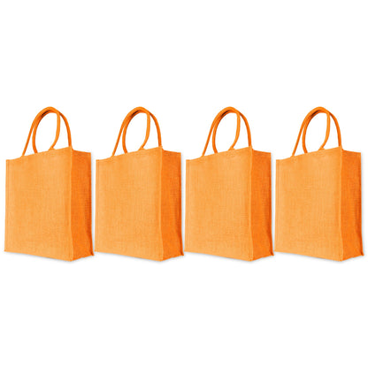 Jute Shopping Bags – Colourful Reusable Burlap Totes for Gifting, Promotions & Daily Use (Packs of 4)