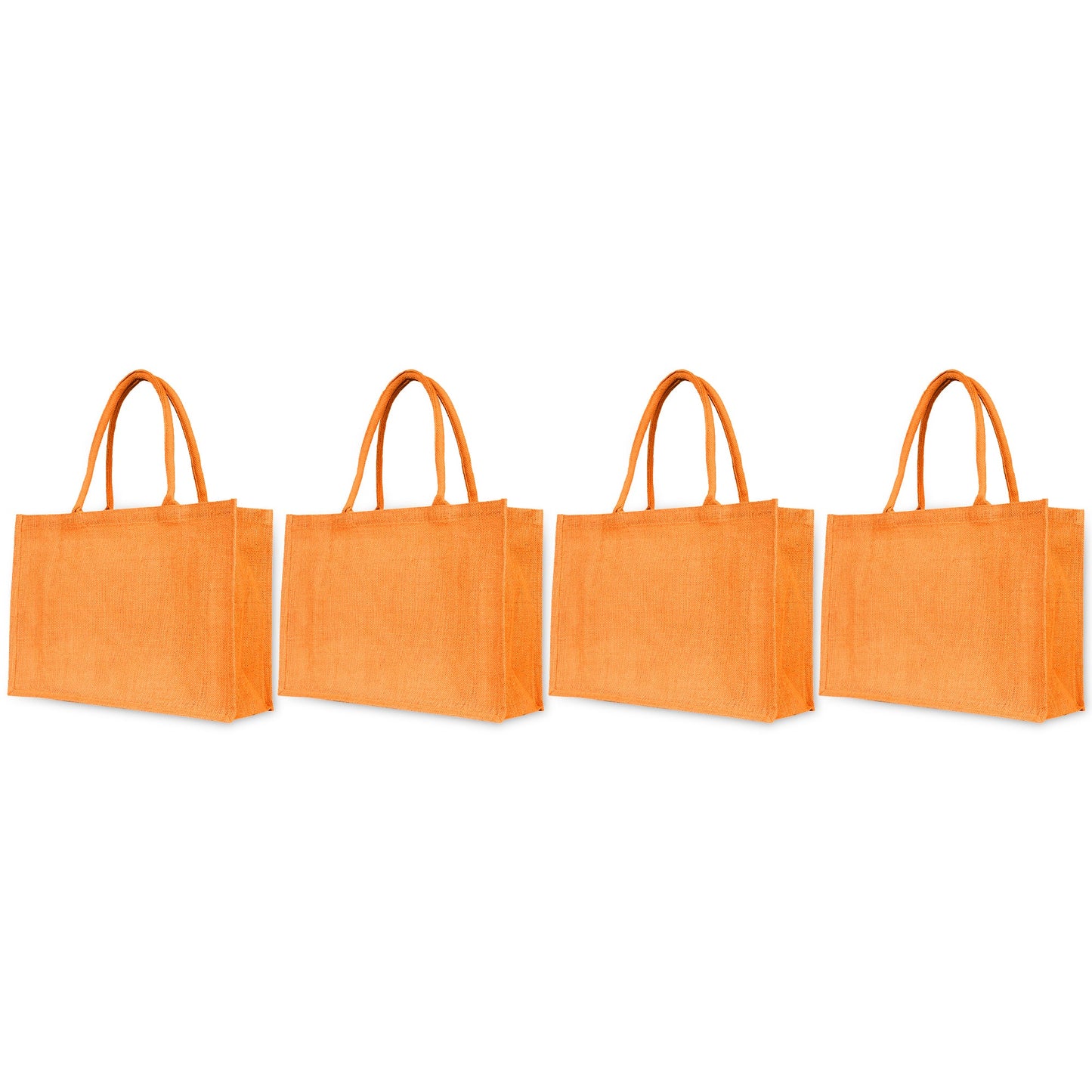 Burlap Jute Tote Bags – Vibrant Red, Pink, Green & Orange, Available for Wholesale, Travel & Weddings (Set of 4)
