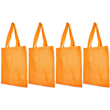 Jute Burlap Bags – Red, Pink, Green & Orange – Reusable for Gifts, Beach, Weddings & Shopping (Set of 4)