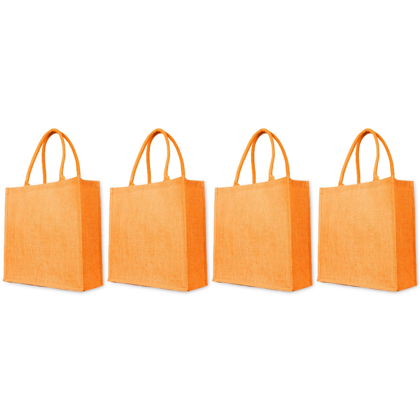 Jute Shopping Tote Bags for Wholesale – Thanksgiving, Christmas, Weddings & Travel – Red, Pink, Green & Orange (Set of 4)