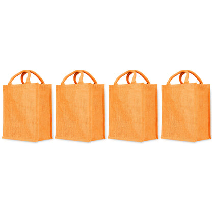 Durable  Wholesale Jute Tote Bags for DIY, Gifting, Weddings, Groceries, Beach, and Promotions (Packs of 4)
