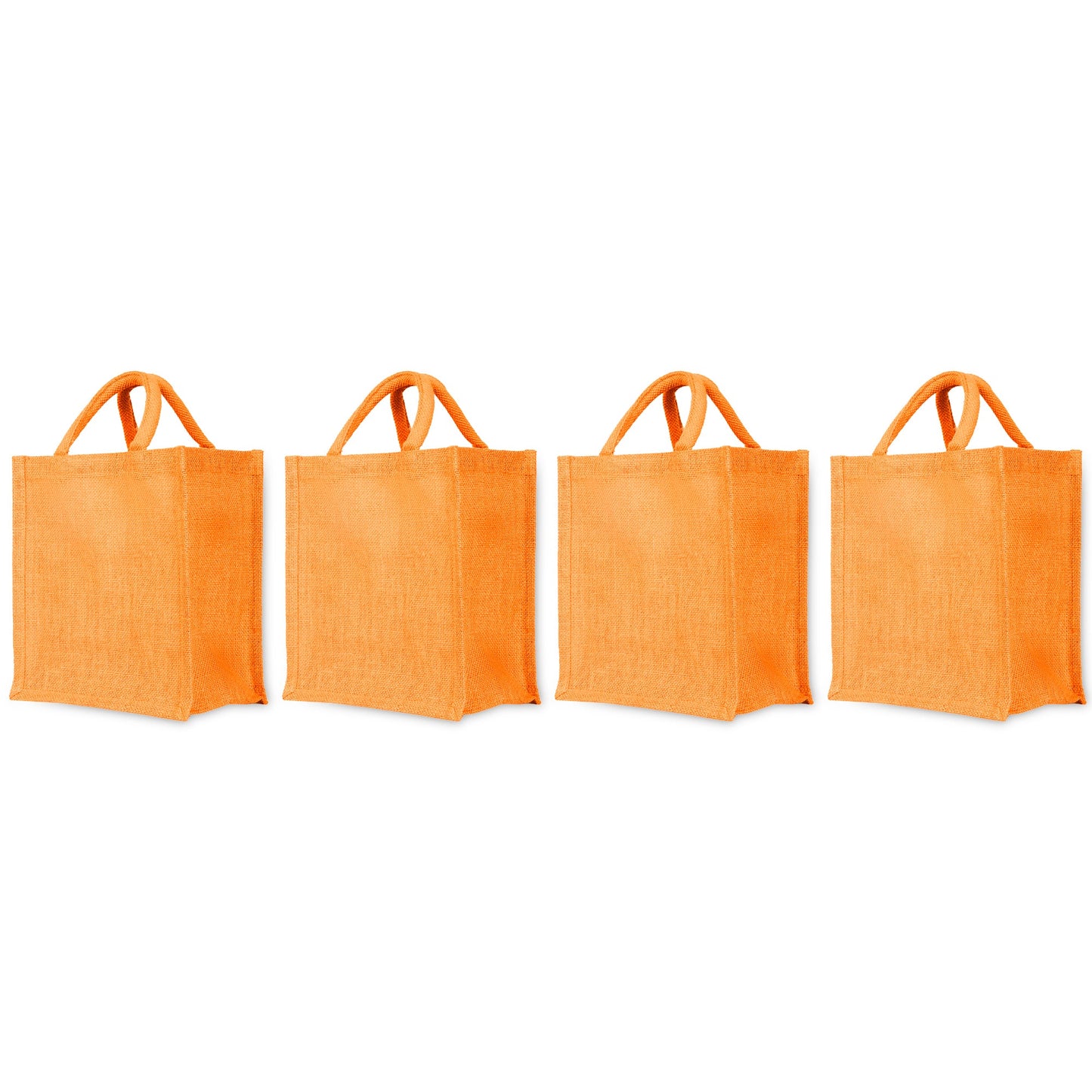 Vibrant Jute Tote Bags – Reusable Wholesale Burlap Totes for Shopping, Travel, Holidays & Weddings (Set of 4)