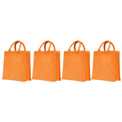 Eco-Friendly Jute Bags – Reusable Burlap Totes for Beach, Grocery, Gifts, Party Favors & Daily Use (Packs of 4)