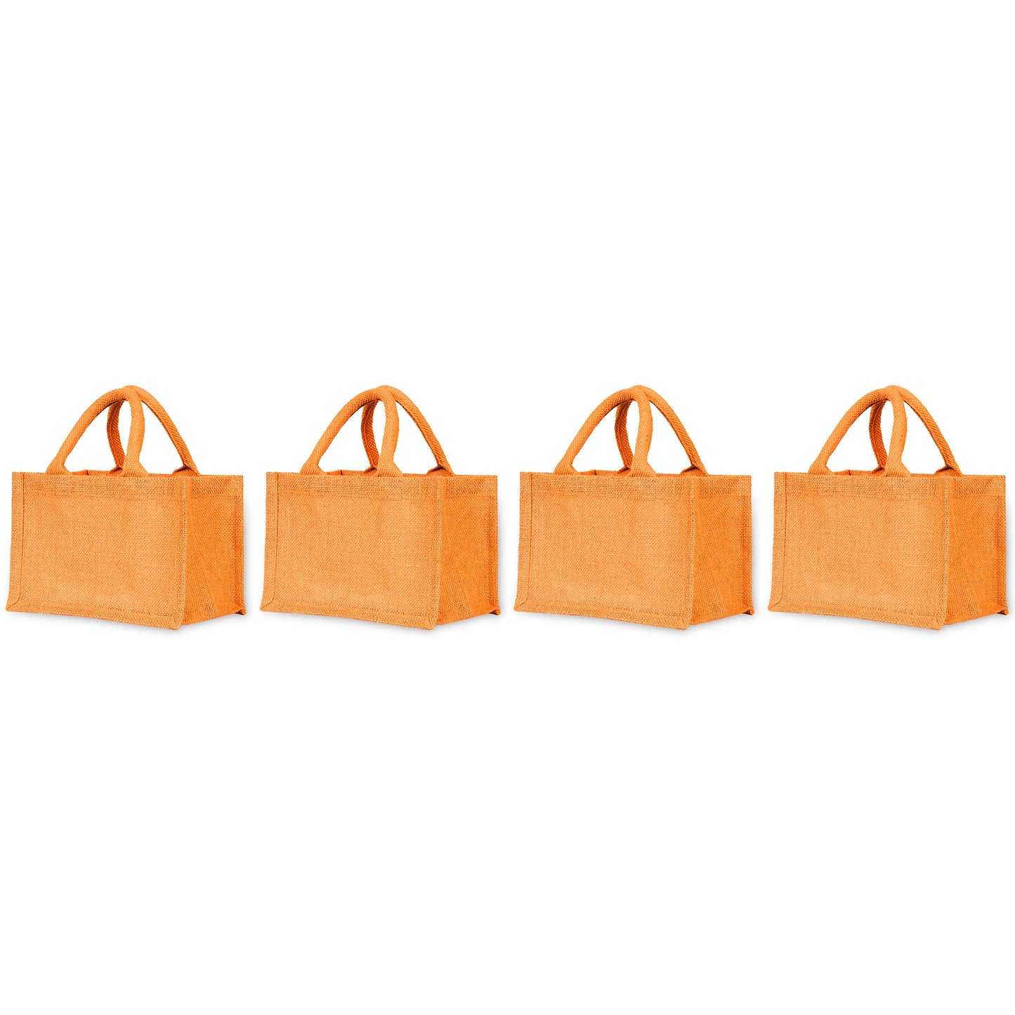 Vibrant Wholesale Jute Shopping Bags in Red, Pink, Green & Orange – Great for Holidays, Travel & Everyday Use (Pack of 4)