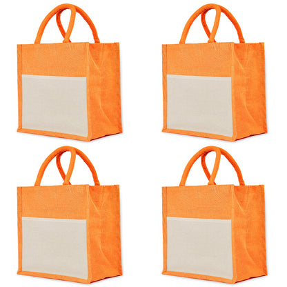Wholesale Jute Tote Bags – Shopping, Travel, Weddings, Beach, Christmas, New Year & More (Set of 4)