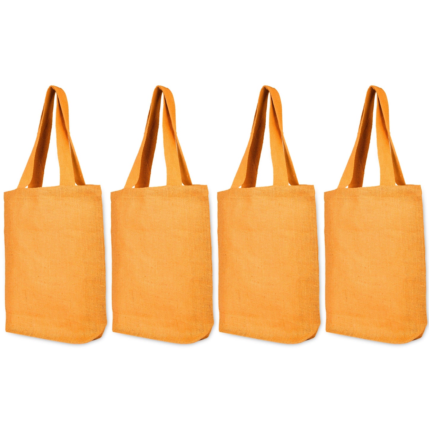 Wholesale Jute Bags for Corporate Events – Red, Pink, Green & Orange – Reusable Burlap Totes for Events & Weddings (Set of 4)