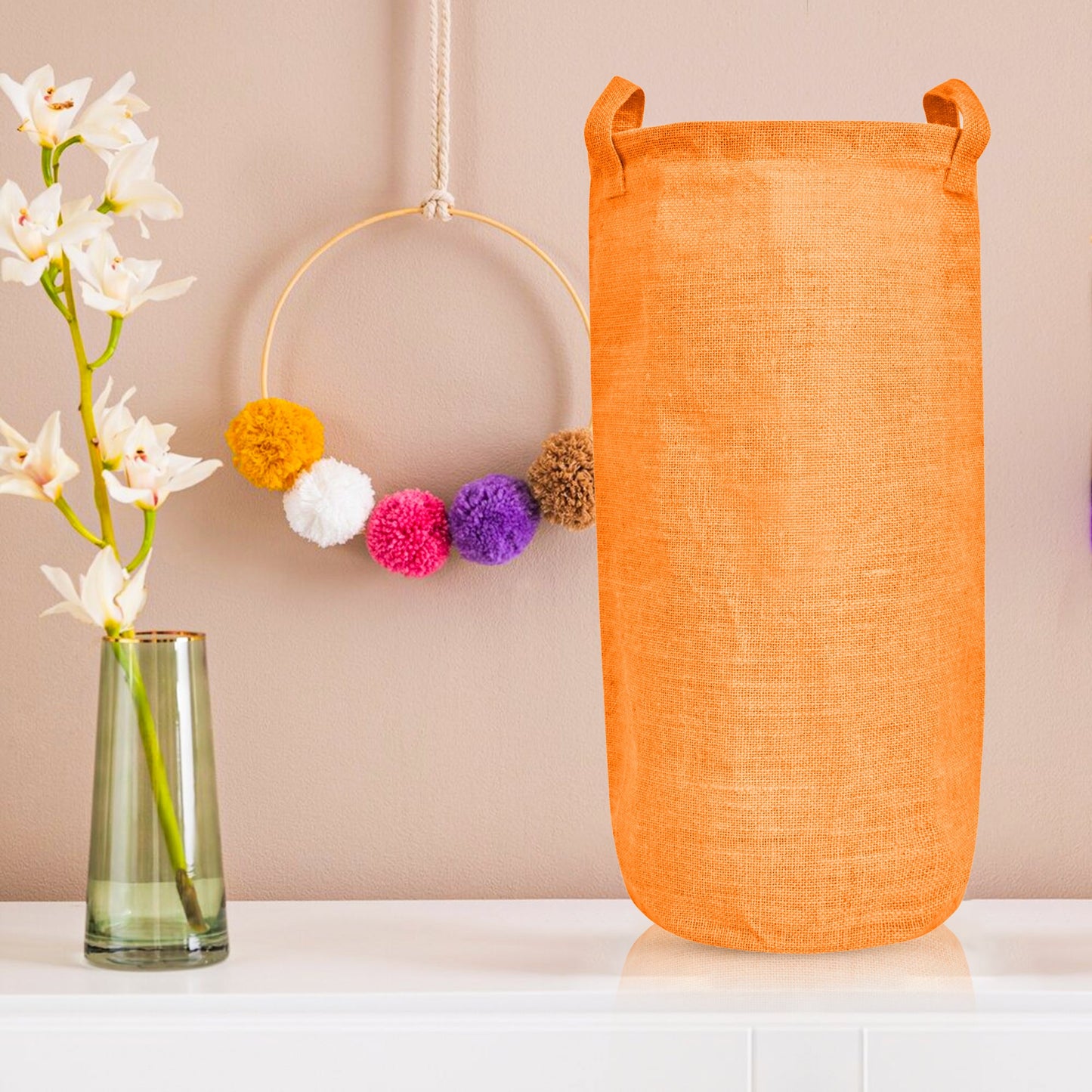 Coloured Jute Storage Baskets – Durable Foldable Hampers for Clothes, Toys & Home Organization | Eco-Friendly Burlap Bins (Packs of 4)