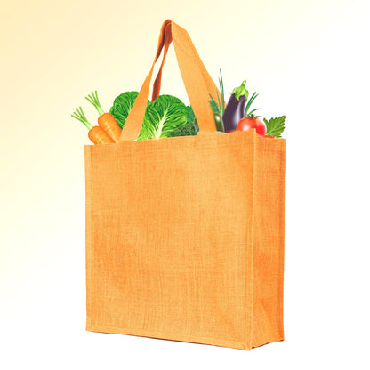 Reusable Jute Bags – Shopping, Gifting, Wedding, Daily Use – Deep Red, Pink, Green & Orange (Set of 4)