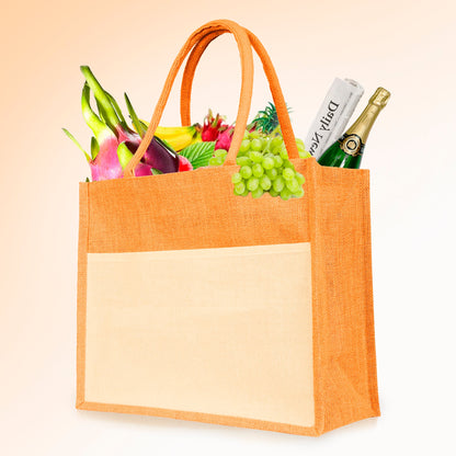 Colorful  Wholesale Jute Tote Bags – Ideal for Everyday Use, Shopping, Holidays & Special Occasions (Pack of 4)