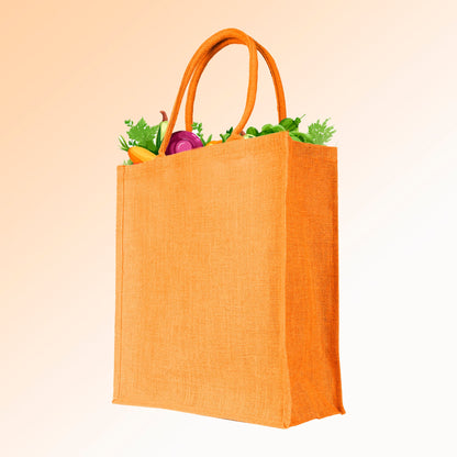 Jute Shopping Bags – Colourful Reusable Burlap Totes for Gifting, Promotions & Daily Use (Packs of 4)