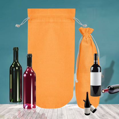 Jute Wine Bottle Bags– Coloured Reusable Gift Pouches Rustic Wine Covers for Weddings, New Year, Christmas & Events (Set of 6 )
