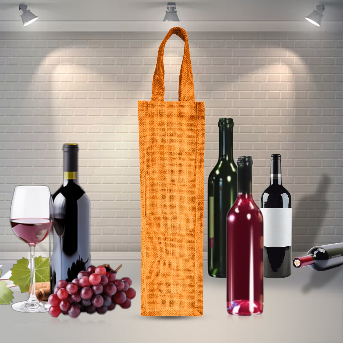 Coloured Jute Wine Gift Bags – Wholesale Reusable Bottle Bags with Handles for Weddings & Events (Pack of 6)