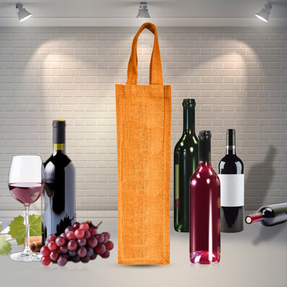 Coloured Jute Wine Gift Bags – Wholesale Reusable Bottle Bags with Handles for Weddings & Events (Pack of 6)
