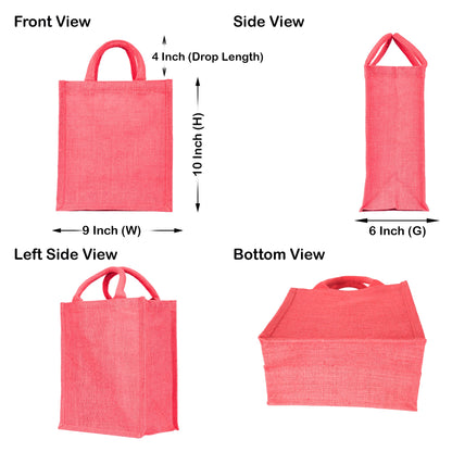 Colorful Jute Tote Bags – Wholesale Reusable Burlap Gift Bags for Shopping & Weddings (Set of 4)