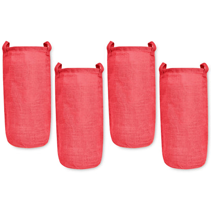 Coloured Foldable Jute Laundary Storage Bins –Burlap Hampers with Handles for Clothes, Toys, Laundry & Nursery Organization (Packs of 4)