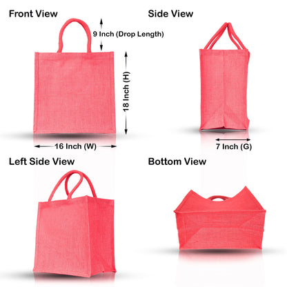 Jute Shopping Bags – Colourful Reusable Burlap Totes for Gifting, Promotions & Daily Use (Packs of 4)