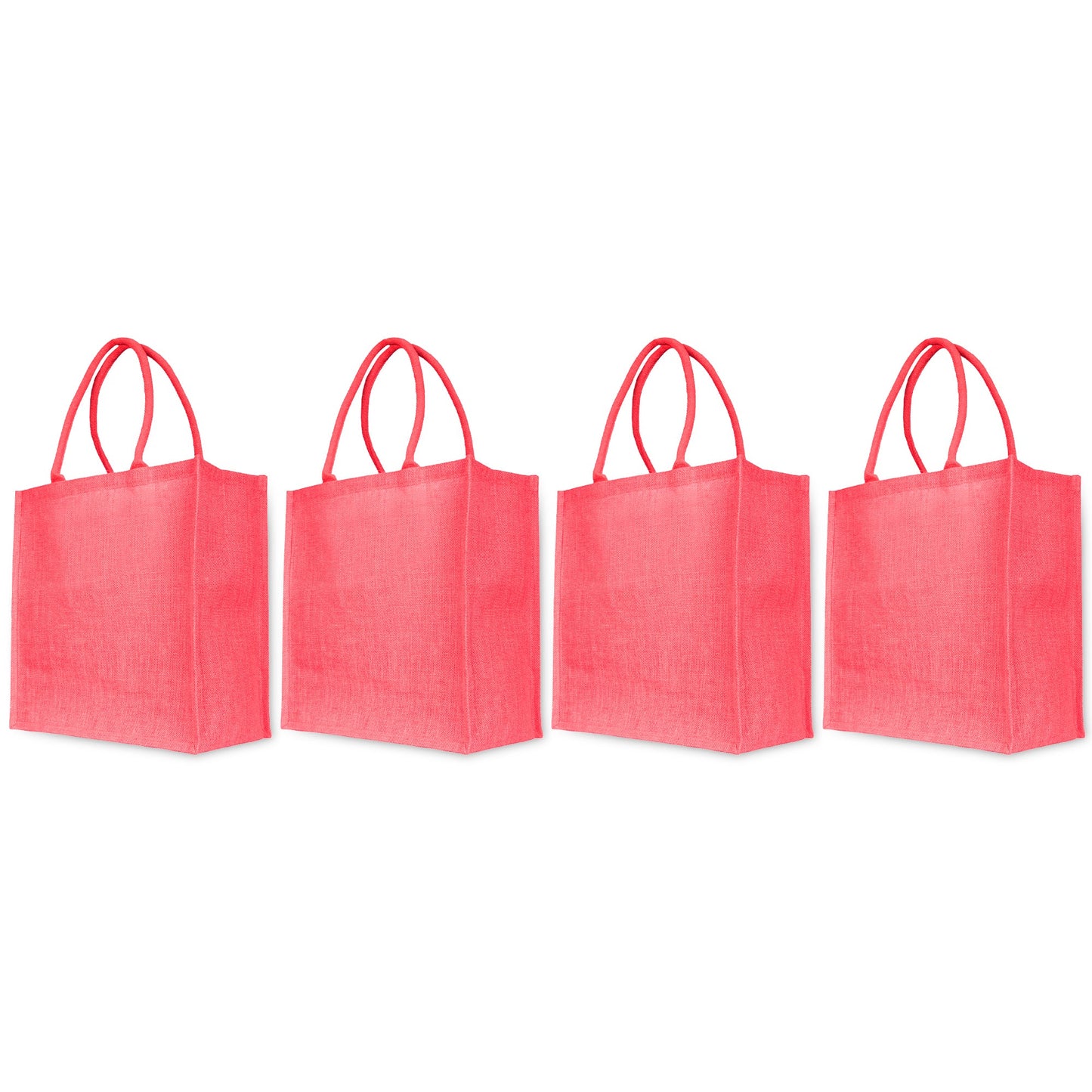 Jute Shopping Bags for Wholesale – Coloured Burlap Totes for Gifting, Promotions & Daily Use (Set of 4)