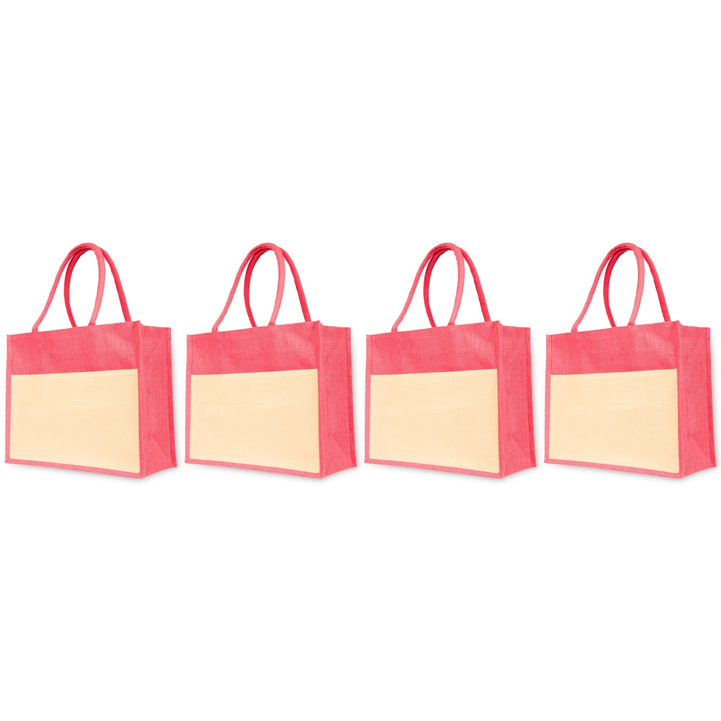 Colorful  Wholesale Jute Tote Bags – Ideal for Everyday Use, Shopping, Holidays & Special Occasions (Pack of 4)