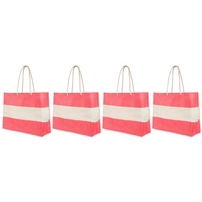 Wholesale Sustainable Coloured Jute Bags with Rope Handles – Reusable for Shopping, Promotional & Gifting (packs of 4)