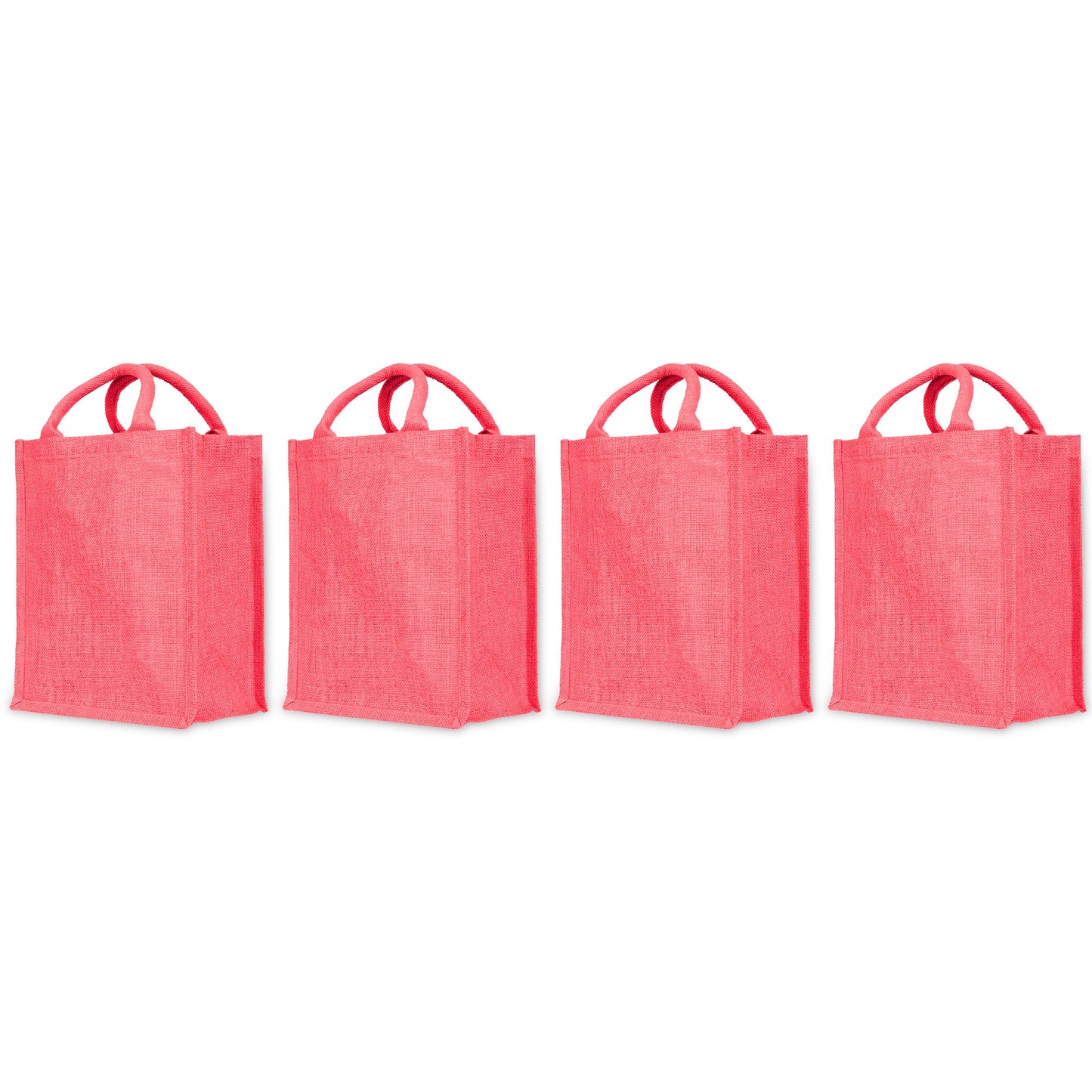 Colorful Wholesale Jute Tote Bags – Perfect for Shopping, Weddings, Valentine’s, Mother’s Day & more (Packs of 4)