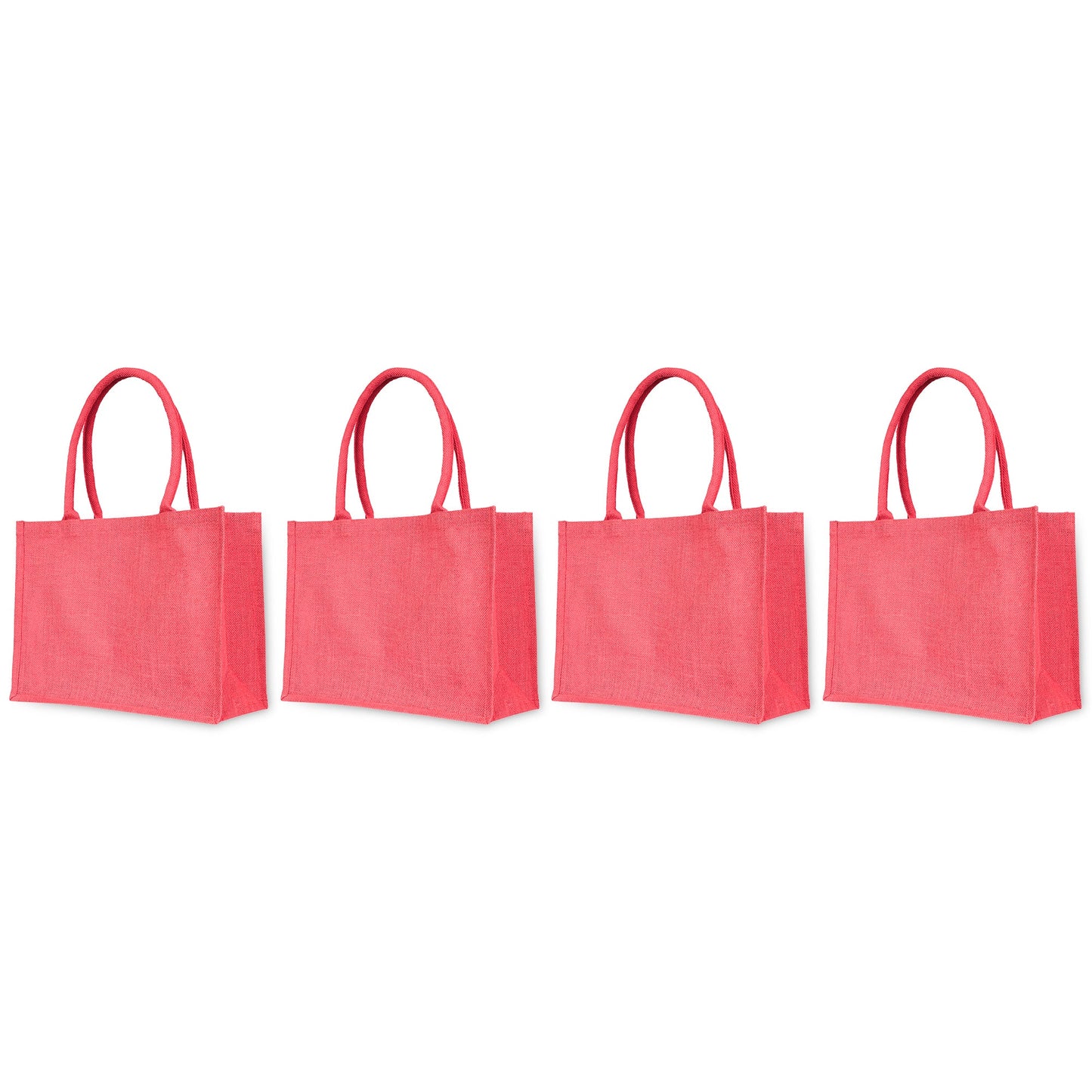 Bright Jute Tote Bags for Wholesale – Daily Use, Shopping, Travel, Holidays & Special Events (Set of 4)
