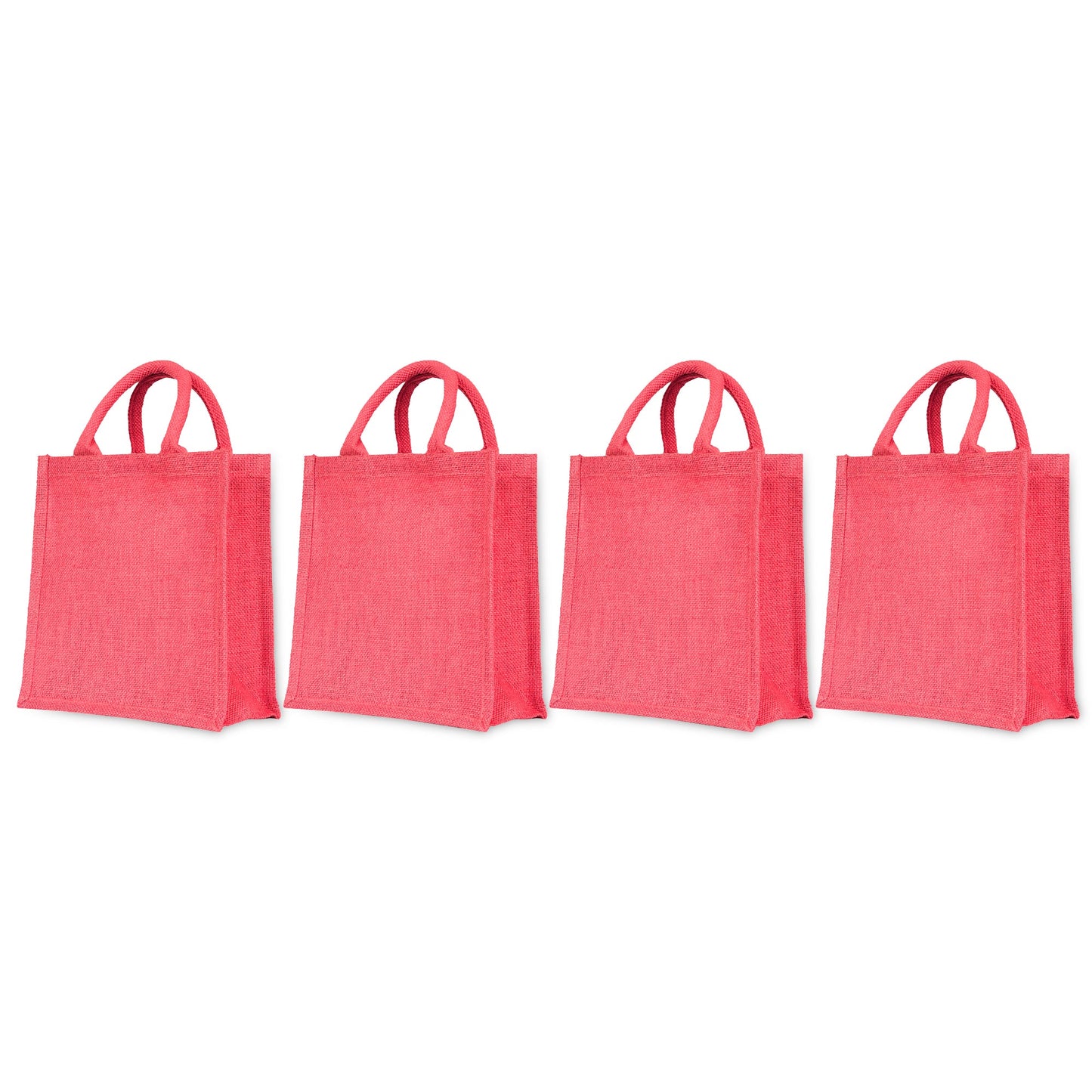 Eco-Friendly Jute Bags – Reusable Burlap Totes for Beach, Grocery, Gifts, Party Favors & Daily Use (Packs of 4)