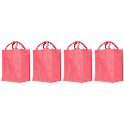 Durable  Wholesale Jute Tote Bags for DIY, Gifting, Weddings, Groceries, Beach, and Promotions (Packs of 4)