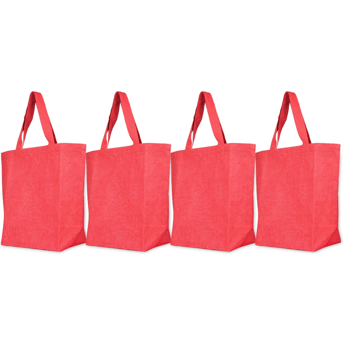 Wholesale Jute Tote Shoulder Bags – Shopping, Weddings, Promotional, Travel & DIY Gift Bags (Packs of 4)