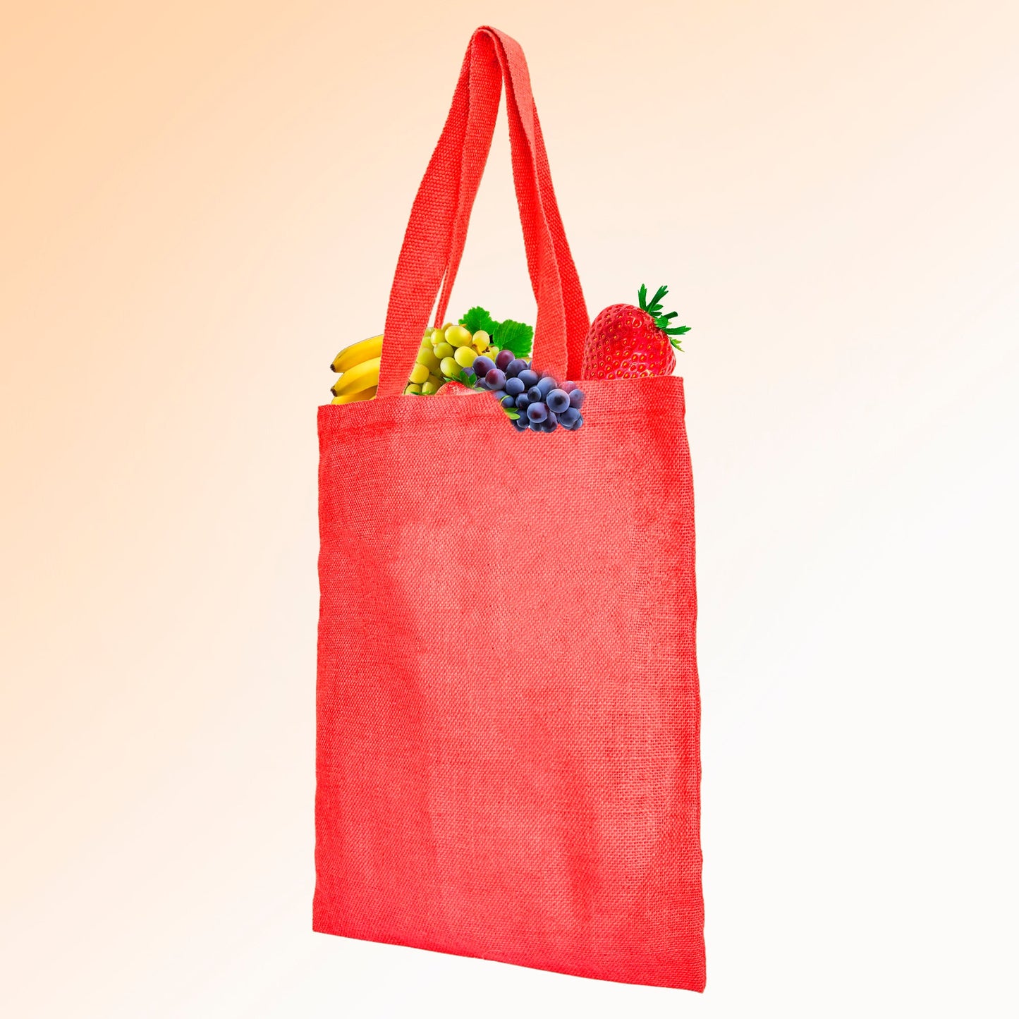 Jute Burlap Bags – Red, Pink, Green & Orange – Reusable for Gifts, Beach, Weddings & Shopping (Set of 4)