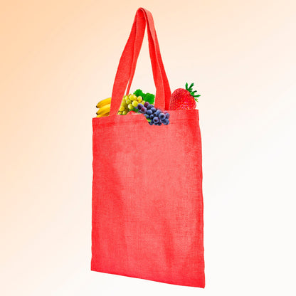 Jute Burlap Bags – Red, Pink, Green & Orange – Reusable for Gifts, Beach, Weddings & Shopping (Set of 4)