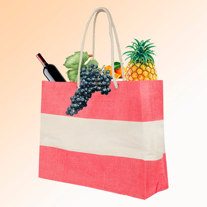 Wholesale Sustainable Coloured Jute Bags with Rope Handles – Reusable for Shopping, Promotional & Gifting (packs of 4)