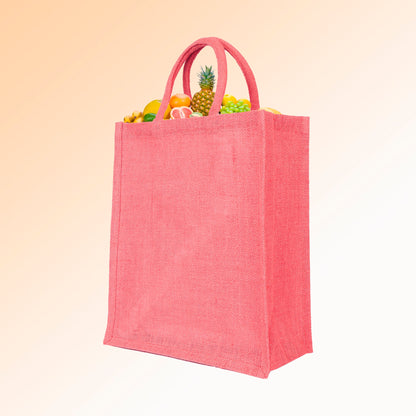 Burlap Jute Tote Shoulder Bags – Ideal for Travel, Weddings, Shopping & Promotional (Packs of 4)