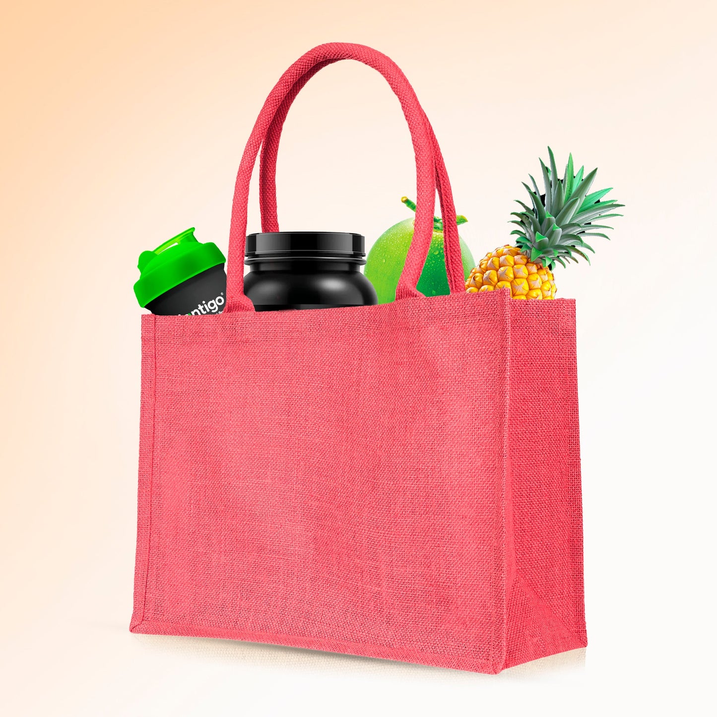 Bright Jute Tote Bags for Wholesale – Daily Use, Shopping, Travel, Holidays & Special Events (Set of 4)
