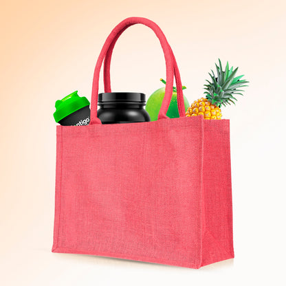 Bright Jute Tote Bags for Wholesale – Daily Use, Shopping, Travel, Holidays & Special Events (Set of 4)