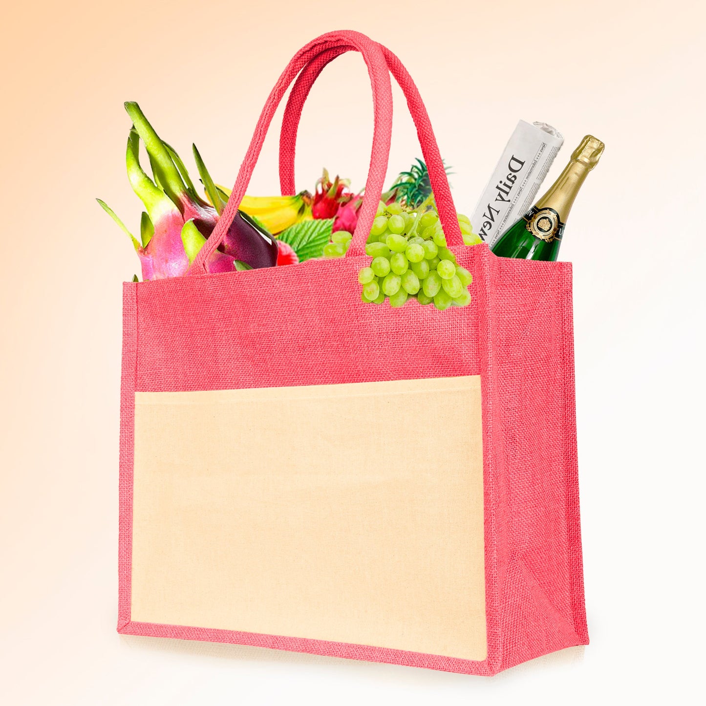 Colorful  Wholesale Jute Tote Bags – Ideal for Everyday Use, Shopping, Holidays & Special Occasions (Pack of 4)