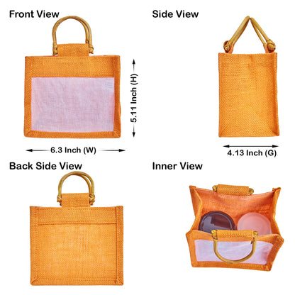 Coloured Jute Gift Bags with Organza Burlap Pouches for Wedding Favors, Party  & Gift (Packs of 7 )